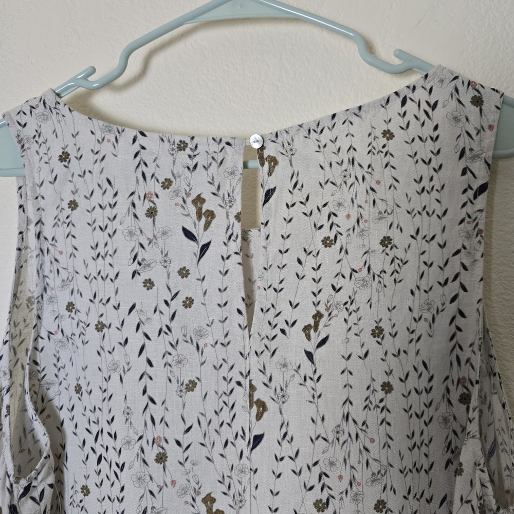 Rachel Zoe Women's XL Floral Shift Dress 100% Linen Pockets Coastal Beach Boho - Picture 6 of 9